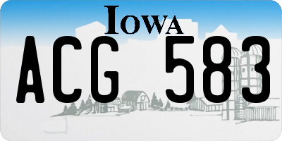 IA license plate ACG583