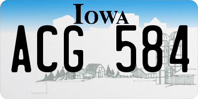 IA license plate ACG584