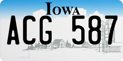 IA license plate ACG587