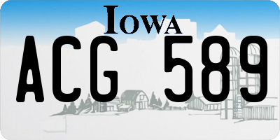 IA license plate ACG589