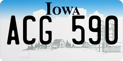 IA license plate ACG590