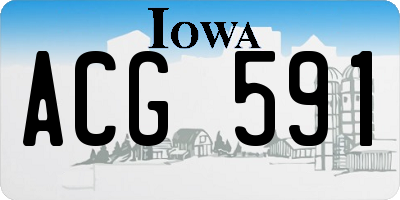 IA license plate ACG591