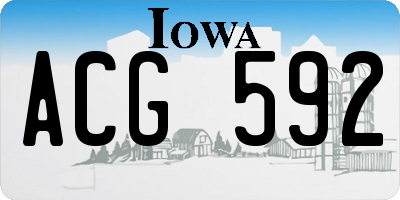 IA license plate ACG592