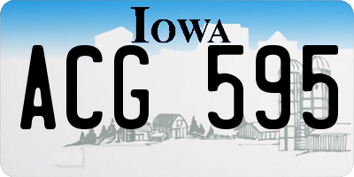 IA license plate ACG595