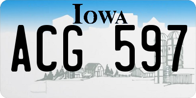 IA license plate ACG597