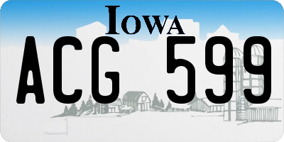 IA license plate ACG599