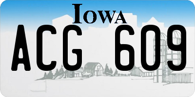 IA license plate ACG609