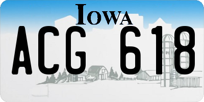 IA license plate ACG618