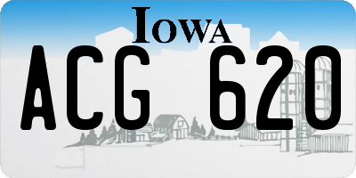 IA license plate ACG620