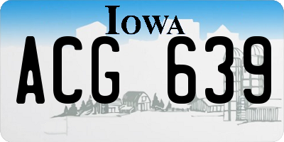 IA license plate ACG639