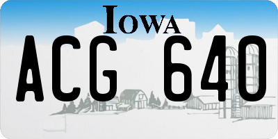 IA license plate ACG640