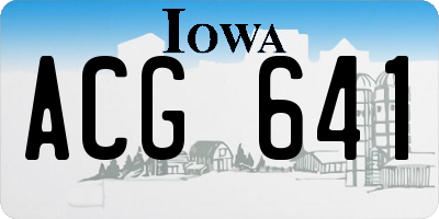IA license plate ACG641