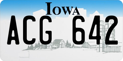 IA license plate ACG642
