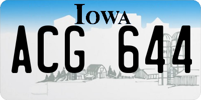IA license plate ACG644