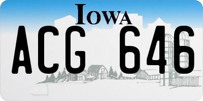 IA license plate ACG646