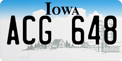 IA license plate ACG648