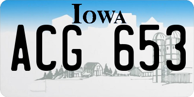 IA license plate ACG653