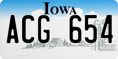 IA license plate ACG654