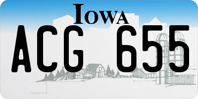 IA license plate ACG655