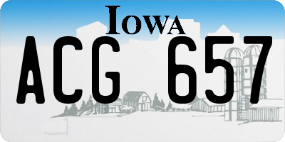 IA license plate ACG657