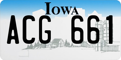 IA license plate ACG661