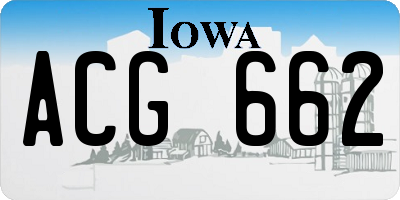 IA license plate ACG662
