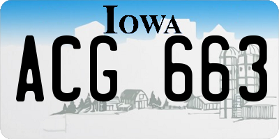 IA license plate ACG663