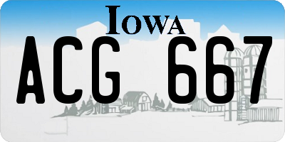 IA license plate ACG667