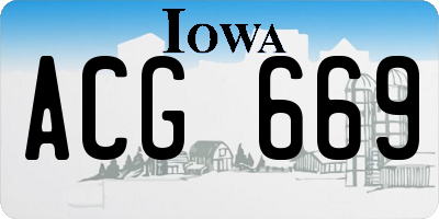 IA license plate ACG669