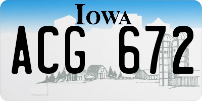 IA license plate ACG672