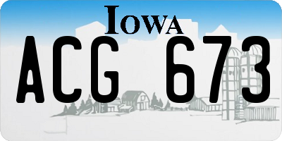 IA license plate ACG673