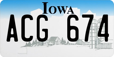 IA license plate ACG674