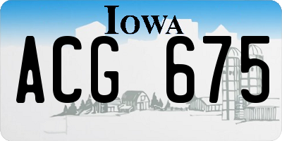 IA license plate ACG675