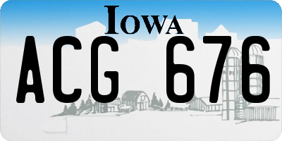 IA license plate ACG676