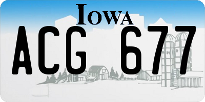 IA license plate ACG677