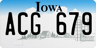 IA license plate ACG679
