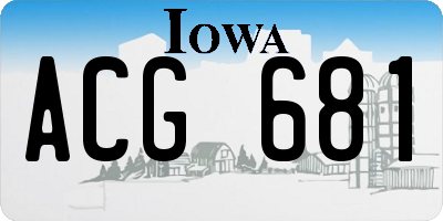 IA license plate ACG681