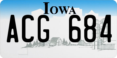 IA license plate ACG684
