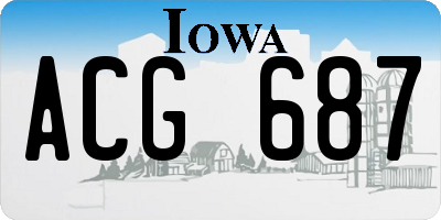 IA license plate ACG687