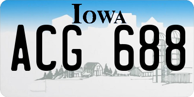IA license plate ACG688