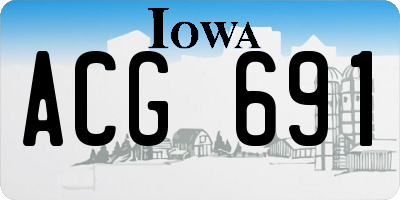 IA license plate ACG691