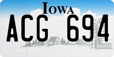 IA license plate ACG694