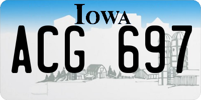 IA license plate ACG697