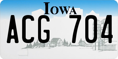 IA license plate ACG704