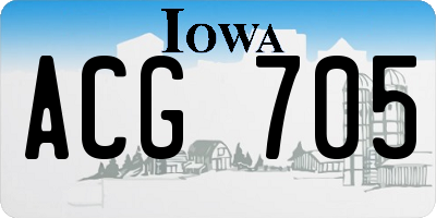 IA license plate ACG705