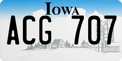 IA license plate ACG707