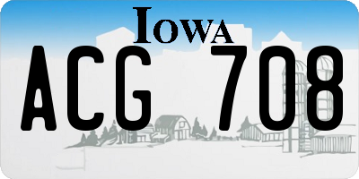 IA license plate ACG708