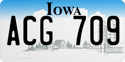 IA license plate ACG709