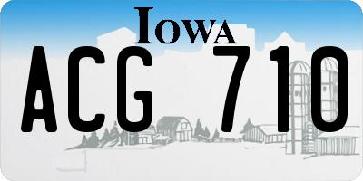 IA license plate ACG710