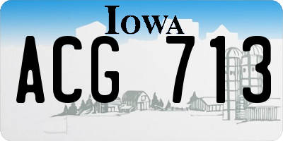 IA license plate ACG713